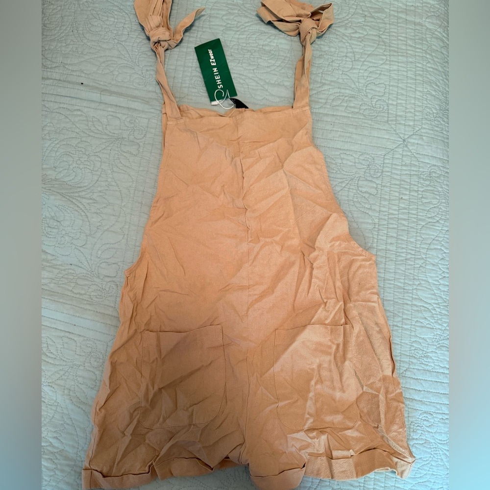 SHEIN Beige Tie Overalls